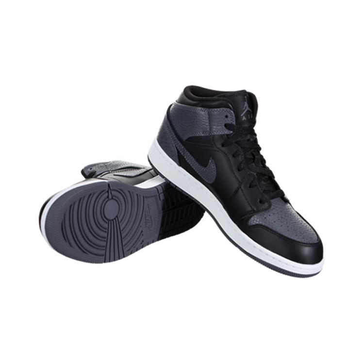 (GS) Air Jordan 1 Retro Mid 'Black Dark Grey' Kids' 554725-041
