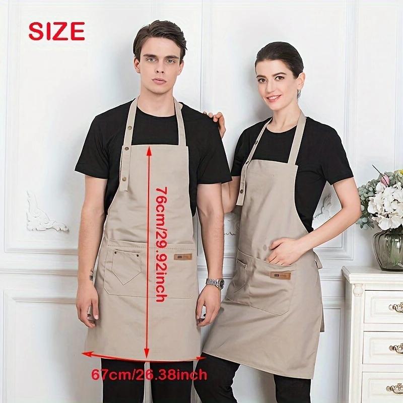 Adjustable Chef Apron with 2 Pockets - Professional Polyester Work Apron for Cooking, Baking, Gardening, BBQ, Coffee Shop, Beauty Nails Studios