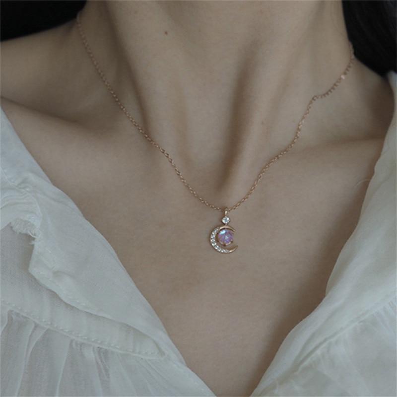 

Стерлингового Серебра 925 пробы, регулируемая цепочка, лунный камень, подвеска в форме Луны, колье, ожерелье для женщин, эффектные свадебные украшения Dz587