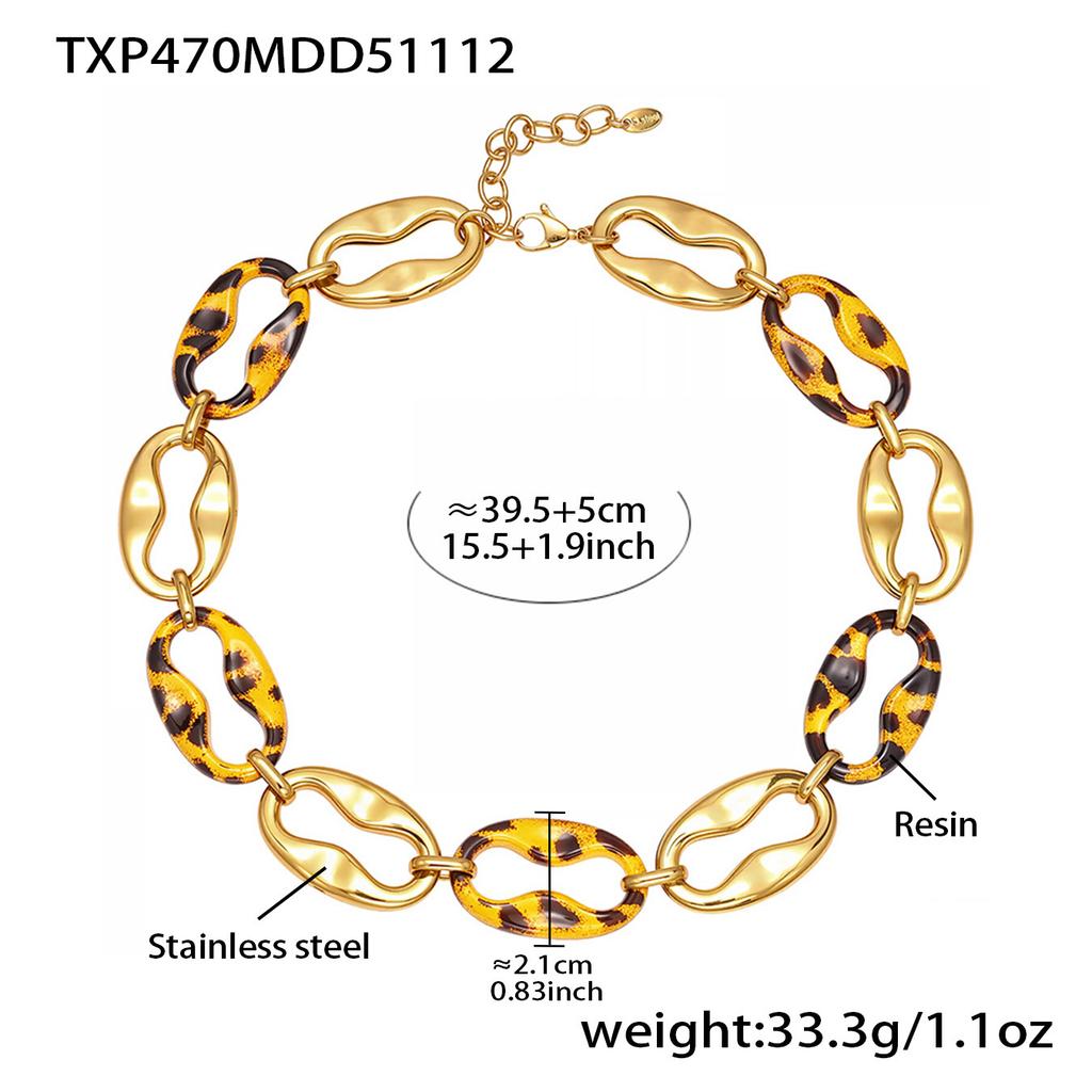 Chunky Link Chain Necklace Bracelet Drop Earrings for Women 18k Gold Plated Stainless Steel Necklaces Bracelets Dangle Earring