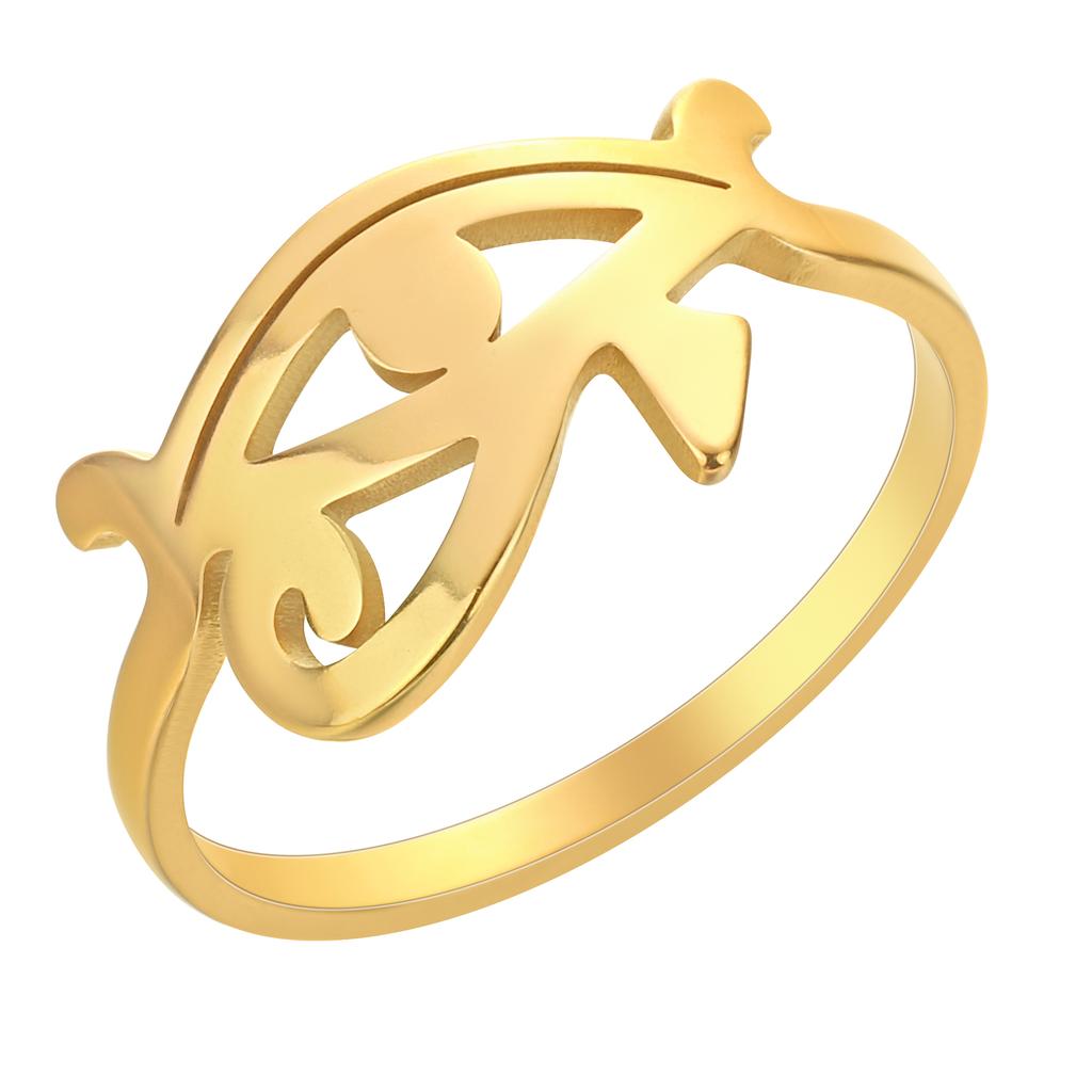 Kinitial Stainless Steel Scissors Egypt Eye of Ra Ghost Bee Gun Finger Knuckle Ring Women Wedding Party Jewelry Birthday Gift