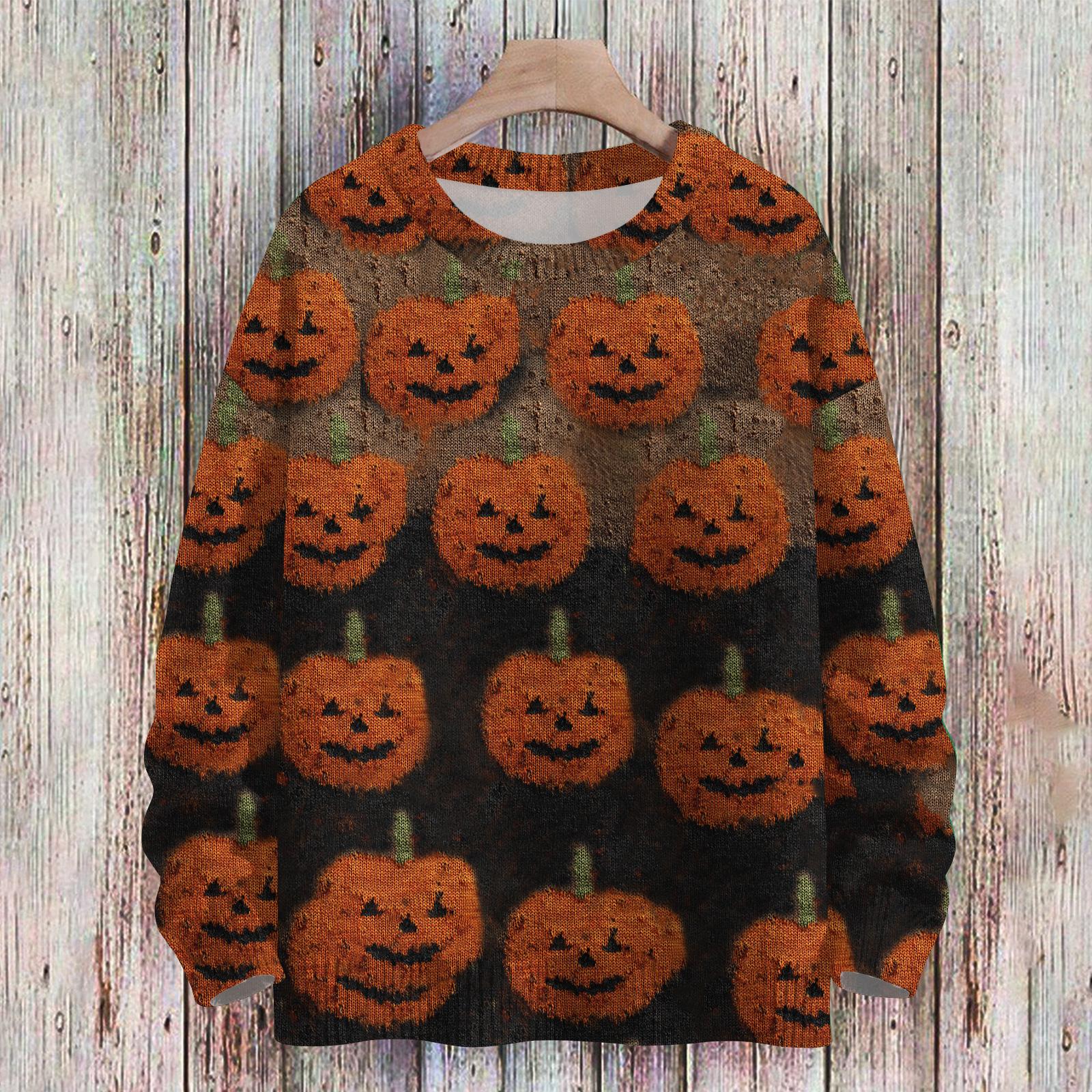 

Женский модный повседневный трикотажный свитер с длинным рукавом и рождественским принтом, круглый вырез XL