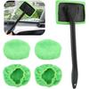 Car Windshield Cleaning Tool, Windshield Cleaner with 5 Reble Microfiber Pads and Extendable Handle, Auto Glass Wiper Kit for Interior/Exterior Dirty