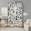 2 Pcs, Versatile Polyester Transparent Curtains for Home Decoration Black and White Floral Pattern for Use In Bedrooms and