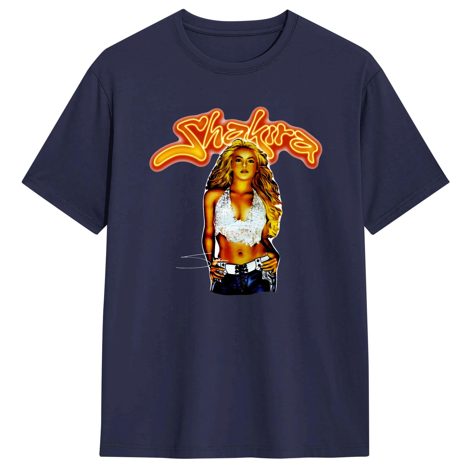 

Unisex Shakiras Vintage Glow T Shirts Cotton Tops Beach Classic ShortSleeved TShirt Round Neck Harajuku Design Tshirt 4XL