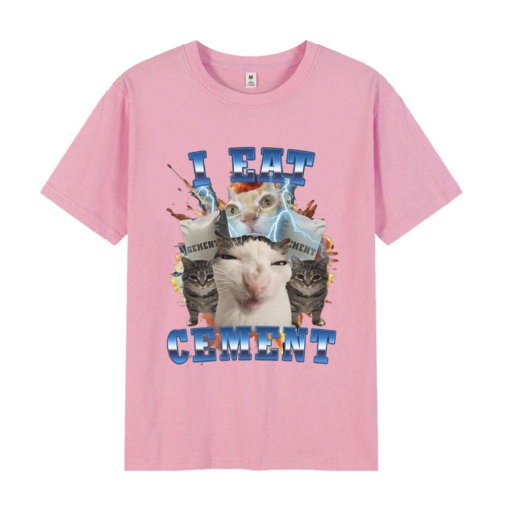 I Eat CeUnisext Funny Cat Meme Graphic Tshirt Unisexs Women Fashion Vintage Short Sleeve Tshirts Casual Cotton Oversized T Shirts