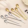 Gold Long Handle 304 Stainless Steel Water Drop Spoon for Stirring Desserts and Coffee