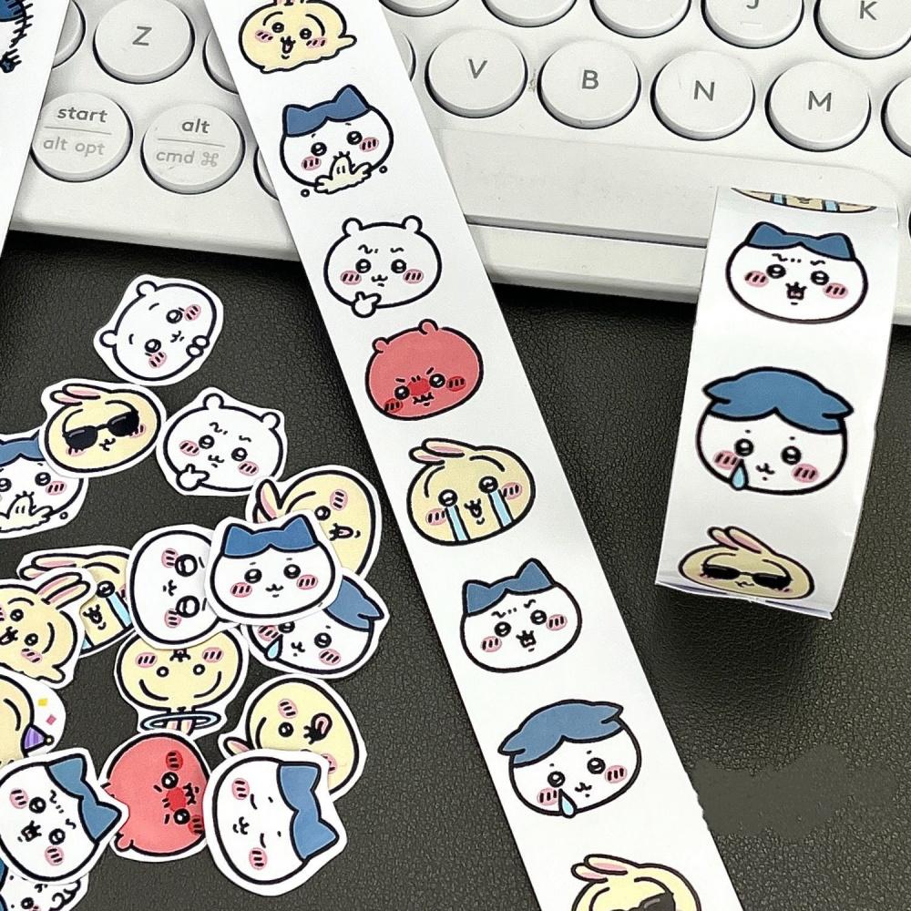 400Pcs Chiikawa Hachiware Usagi Roll Sealing Sticker Cartoon Handbook Notebook Decora Tape Stickers Decals Toys Gifts