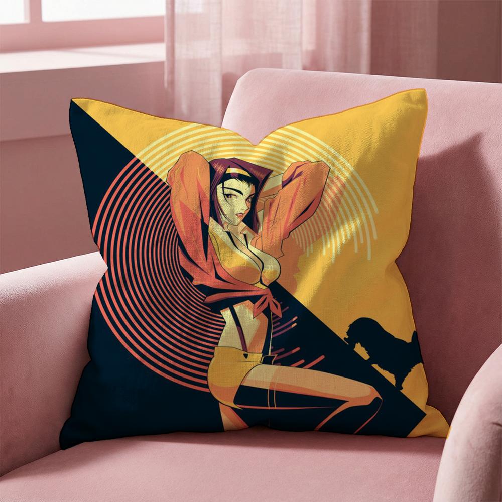 C-Cowboy Bebop Cushion Cover Multi-Scene Pillow Cover for Home & Car - Reversible, Soft & Durable for Daily Use