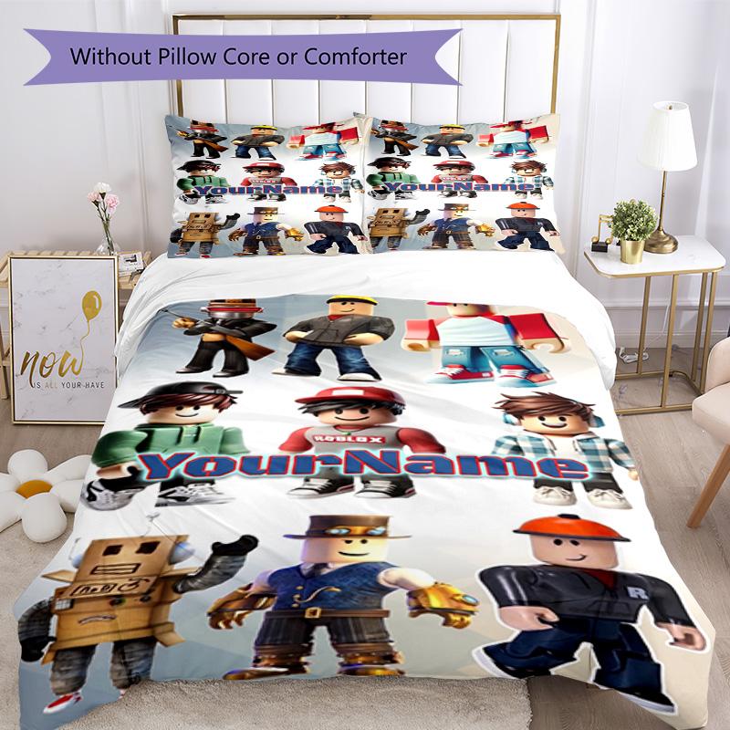 Roblox 176 Customize your name Bedding Set Breathable Duvet Cover with Pillowcases Home Decoration Birthday Gift