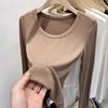 German Velvet Long-sleeved T-shirt for Women's Autumn Slim-fitting and Thin Versatile Thin Velvet Warm Simple Inner Bottoming Shirt Top