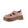 Leather platform women's summer new fashion retro casual bag head hollow woven pig cage sandals