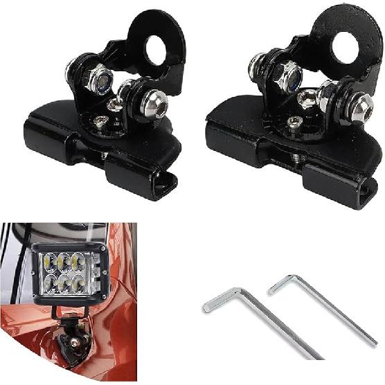 Ijuicy 2 PCS Led Light Bar Mounting Brackets, Adjustable Hood Led Work Light Mount Bracket, Off Road Accessories, Ditch Light Brackets For Off Road