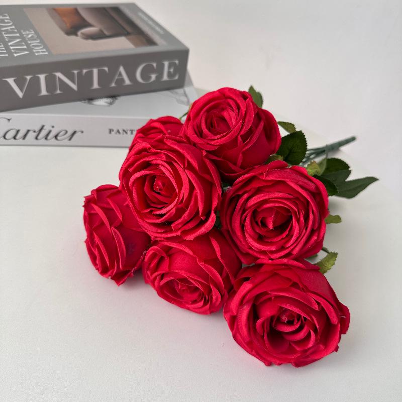 7-Head Imperial Concubine Rose Bouquet: Wedding, Table, Aisle, and Hotel Decor Simulation