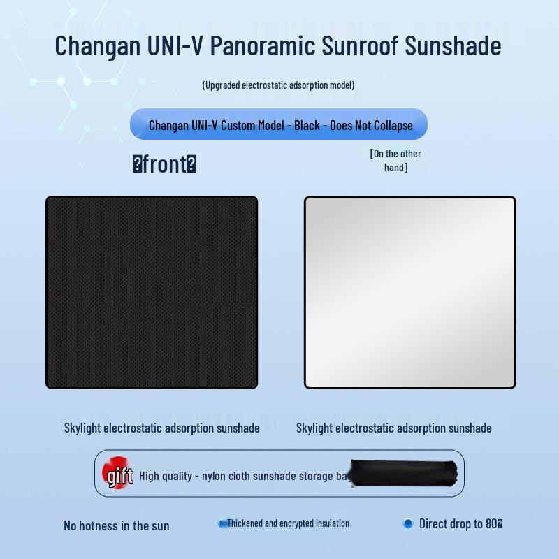 Козырек люка Changan UNI-V 2022: Электростатическая теплоизоляция и защита от посторонних глаз Changan 2022 UNI-V
