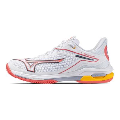 Wave Exceed Tour 6 AC Comfortable Shock Absorbing Non-Slip Durable Tennis Shoes Women Sneaker White Yellow Orange 61GA247174