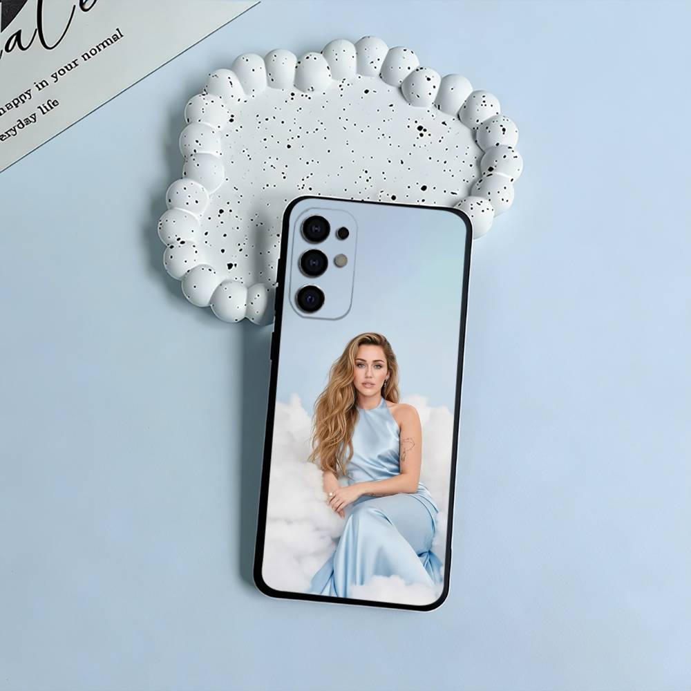 M-Miley Cyrus Flowers -Singer Black Soft Silicone Phone Case for Samsung S25, S24, S21, S22, S23, S30, Ultra, S20, Plus,  Lite