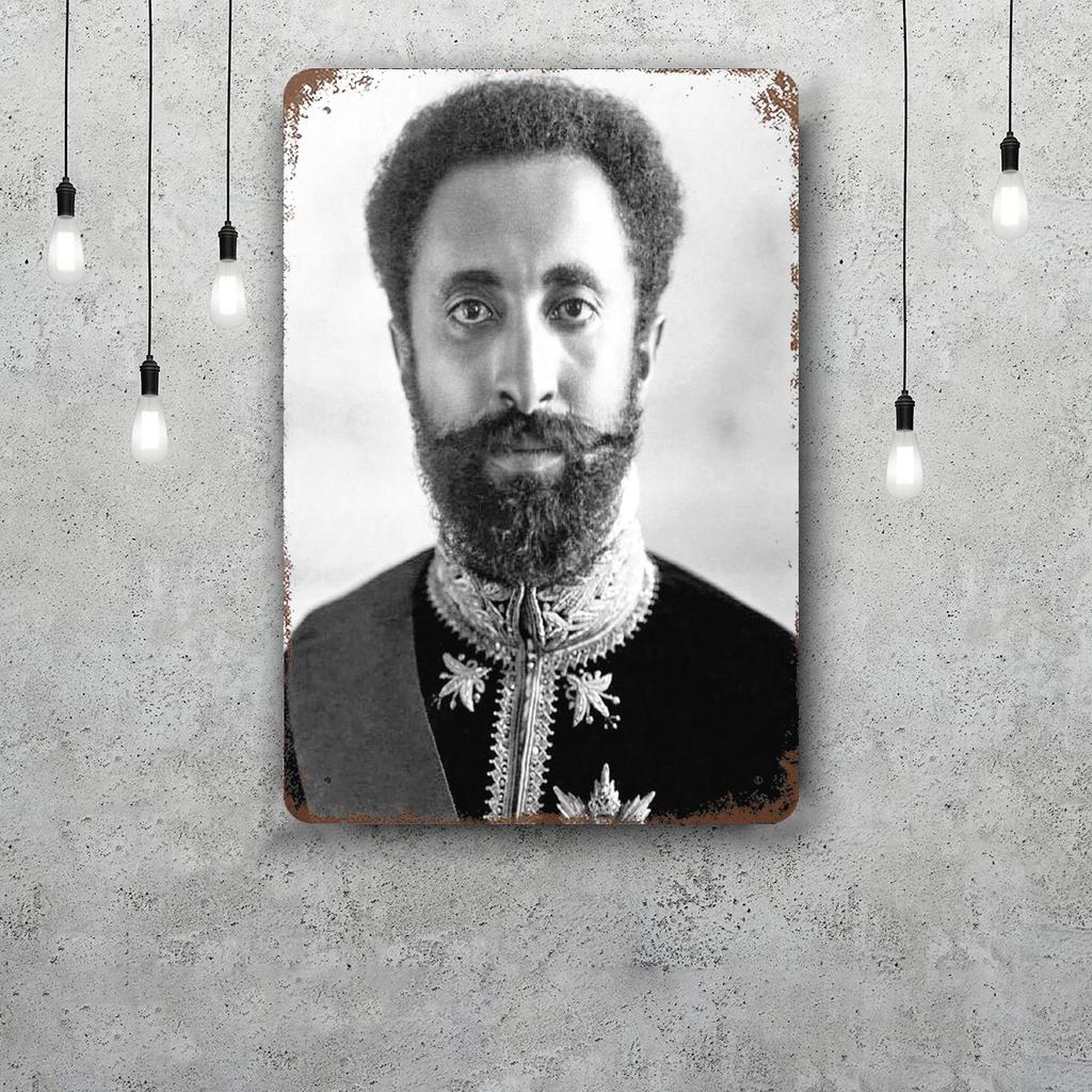 Haile Selassie Classic Poster Rusty Metal Plaque Retro Decorative Plate Bar Man Cave Garage Club Metal Sign Wall Decoration