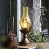 Oil Lamp Lantern Electric Glass Kerosene Lamp American Retro Nostalgic Table Lamp Classic Antique Iron Hurricane Kerosene Lantern for Kitchen Bedroom