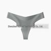 Women’s Plus Size Seamless Low-Waist Ice Silk Thong with Breathable Cotton Crotch