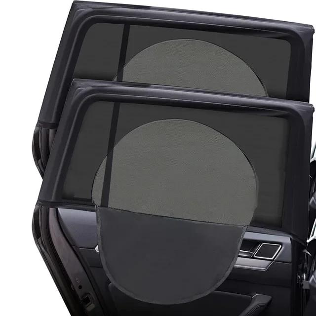 2pcs Car Window Shade Side Window Sun Tools Vehicle UV Protect Shield Mesh Mosquito Cover Breathable Protection Privacy Sunshade