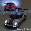 1:24 911 GT3 RSR Panamera Sports Car Model Toy Doors Opened Metal Diecast Light Sound Pull Back Vehicle Models Ornaments Gifts
