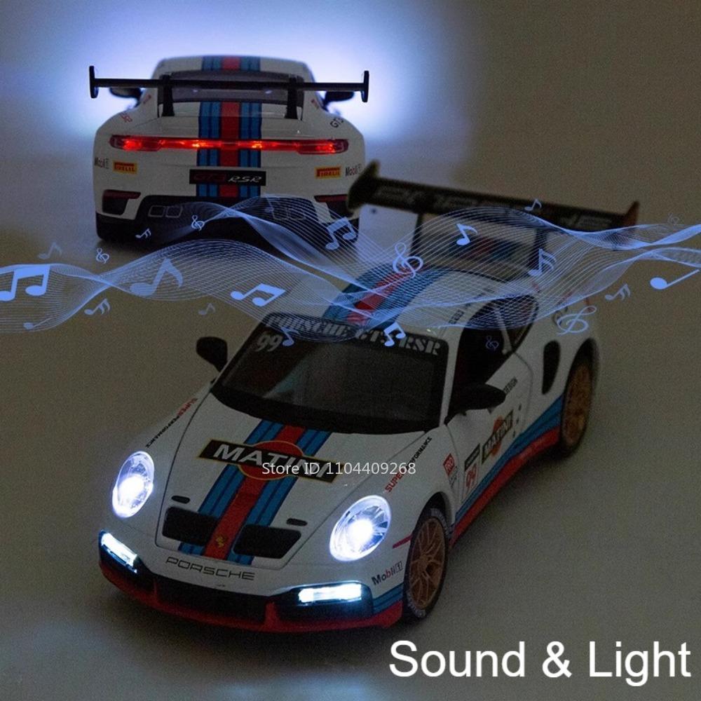 1:24 911 GT3 RSR Panamera Sports Car Model Toy Doors Opened Metal Diecast Light Sound Pull Back Vehicle Models Ornaments Gifts