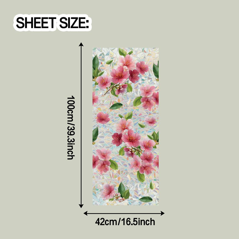 

Вырезанная лазером переливающаяся персиковая и зеленая пленка с декоративными листьями на статической основе для стеклянных дверей и окон гостиной 42*100cm