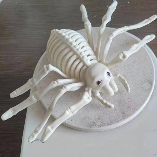 Halloween Animal Skeleton Horrible Spider Skeleton Statue Simulation Spider Bone Model for Yard Garden Lawn Patio Halloween Decor