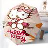Hello Kitty,Autumn Leaves Automatic Folding Umbrella-Simple 8-Rib Design, Bright Cartoon Pattern, Durable Iron Frame, Suitable For Travel, O