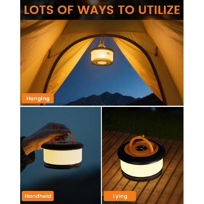 Camping String Lights, Retractable 32.8FT Rechargeable Fairy Light | Quick Storage RGB Flash Lamp Outdoor Waterproof, Portable Hanging Lantern for