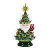 Yousheng Lighted Up Santa Christmas Tree Decor 11Inch Resin Old Man Christmas Tree Light with Multicolored Lights And Star Topper for Holiday Tabletop