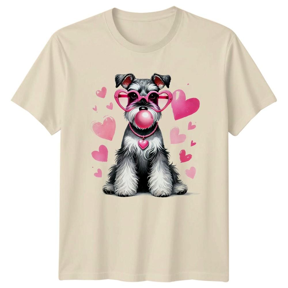 Schnauzer Dog Blowing Bubble Gum With Unisexs TShirt Schnauzer Dog