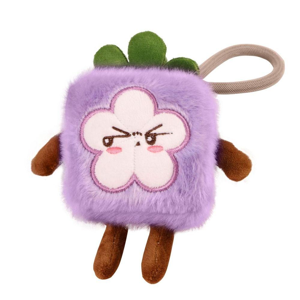 Carrot Pineapple Keychain Strawberry Mangosteen Pendant Kids Toy Fruit Plush Keychain Car Key
