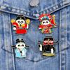 Peking Opera Panda Cartoon Brooch Chinese National Style Four Roles Of Peking Opera Metal Badge Decoration For Backpack Clothing Accessory