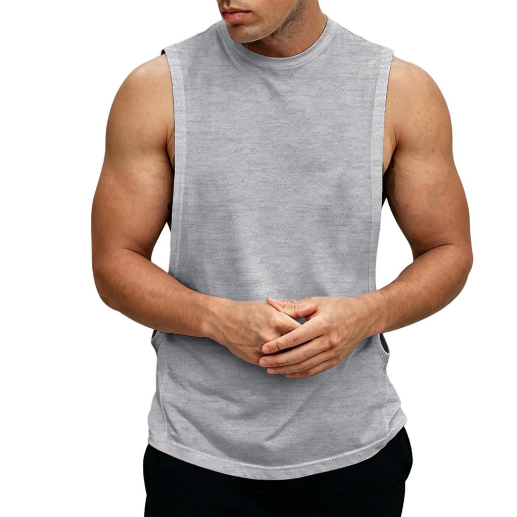 Men's Sleeveless Athletic Tank Top Muscle Shirt Gym Fitness Breathable Stretch Quick Dry Sports Vest for Summer Training