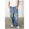 Lange Hosen Vintage Jeans Herren Gerade Locker Weites Bein Personalisiertes Beindesign Gerade Locker Jeans für Herren Modische und Bequeme Hosen