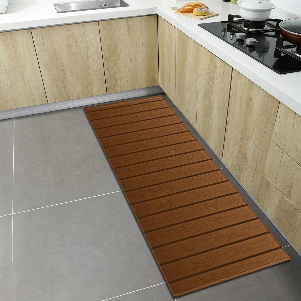 Wood Grain Floor Pattern Home Kitchen Floor Mat Door Front Decoration Floor Mat