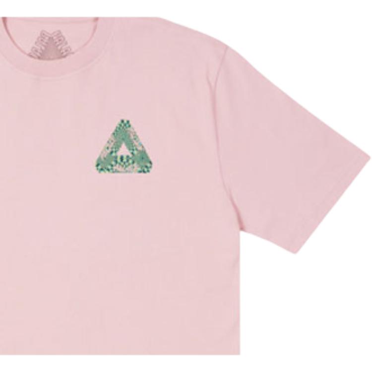 Palace Tri-Eye Logo Print Round Neck Short Sleeve T-Shirt Unisex Tops Light-Pink P21TS240