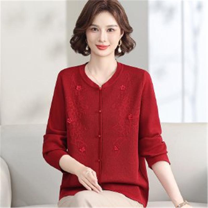 

Мамин осенний вязаный свитер 2024: Элегантный стиль для женщин среднего и пожилого возраста XXXL вино красного