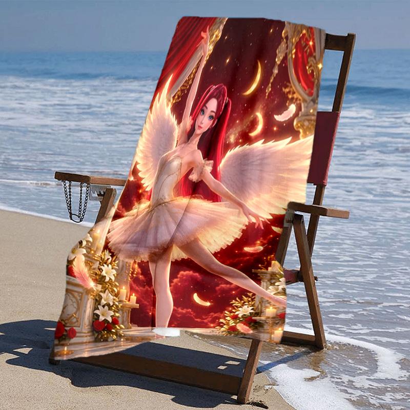 proof beach towel with Demon Hunter pattern - soft,absorbent,quick-drying,machine washable - perfect for swimming,camping,bathing