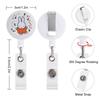 Miffy Rabbit Cute Small Animal Anime Hanging Name Tag Reel Reel Keychain Strong Metal Wire Stretchable Reel Strap Reel Clip for Employee ID Commuter