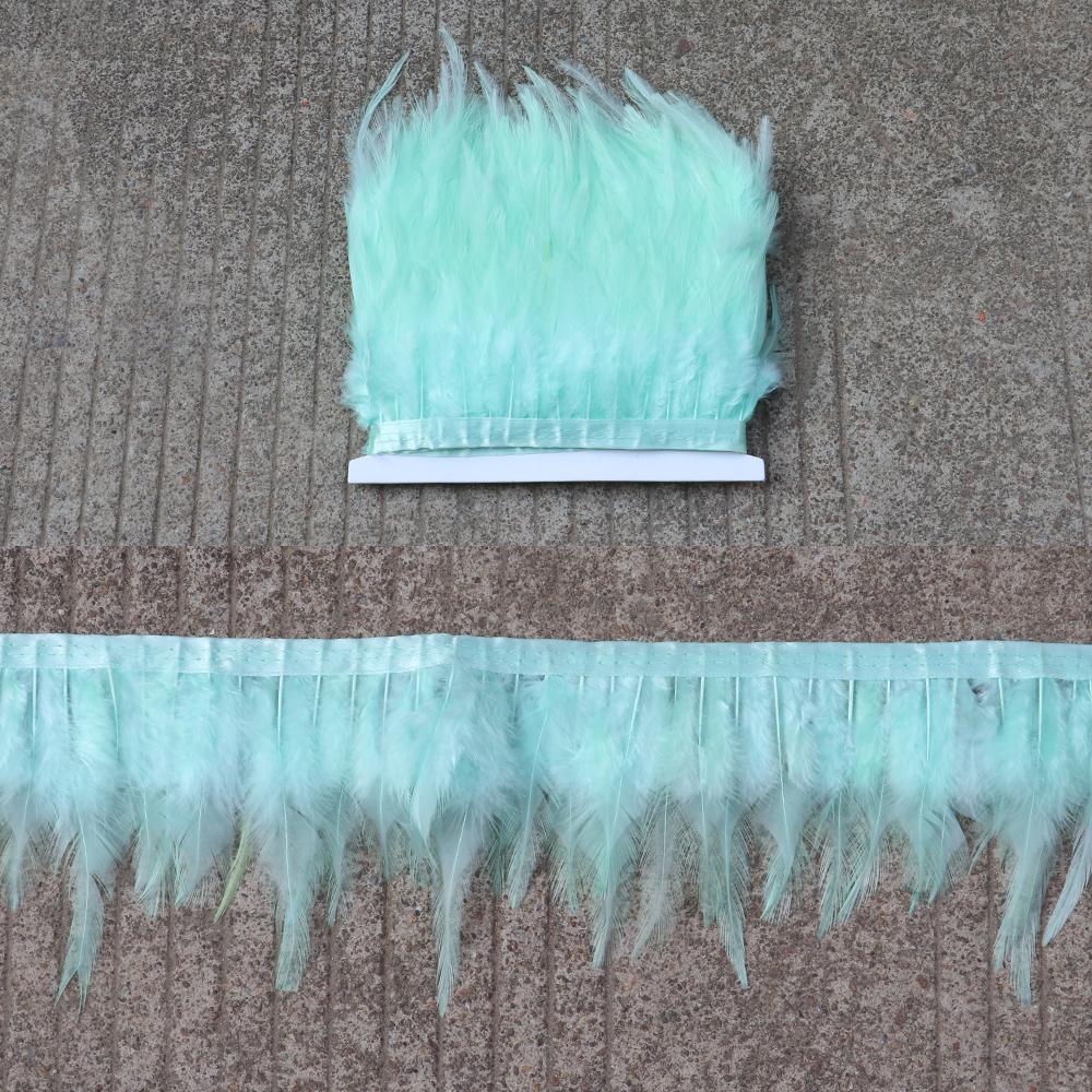 Feather5 10Meters Rooster Feather Trim 8-13CM Colored Chicken Feathers Ribbon  3-5" Saddle Pheasant Feathers Trim Fringe