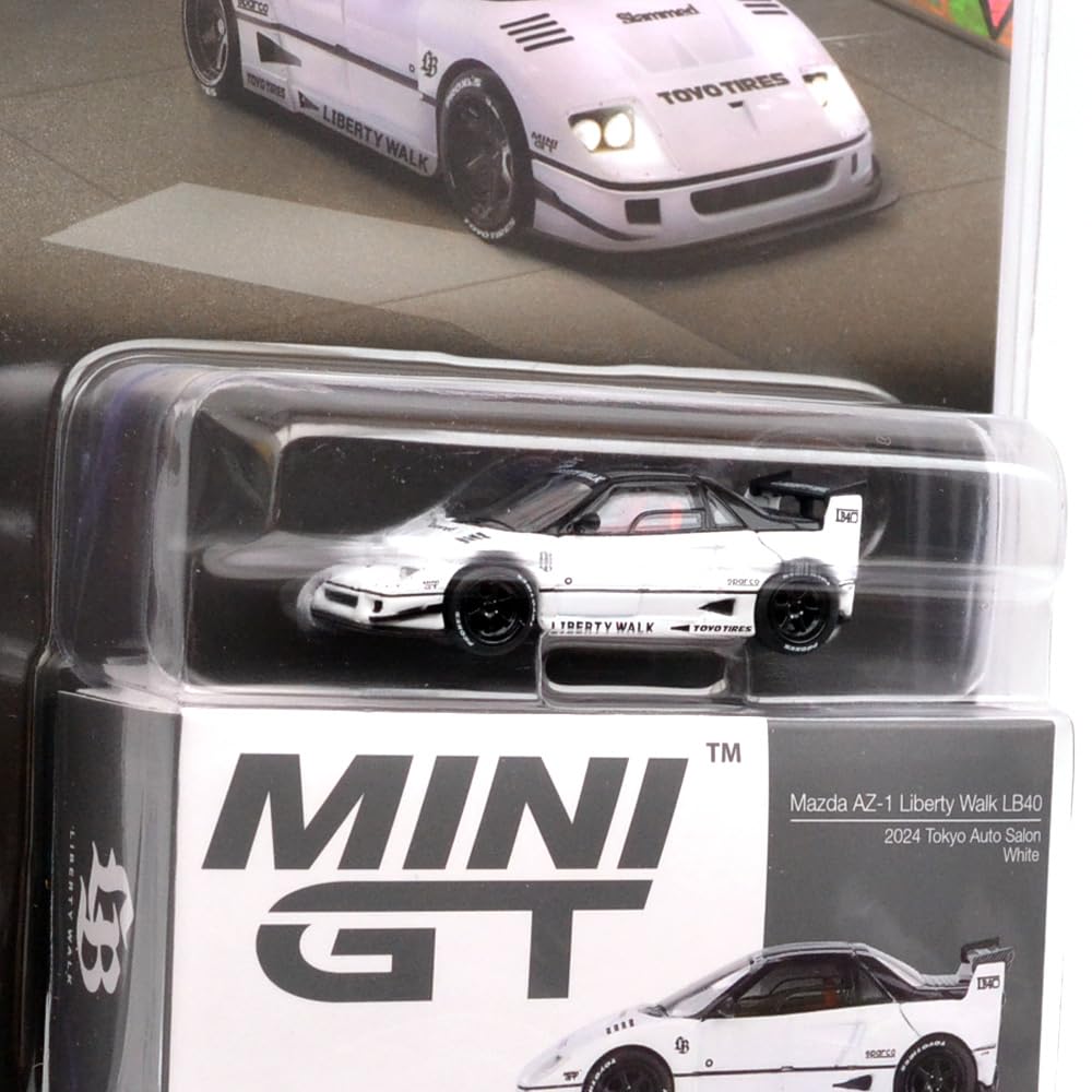 MINI GT 164 Scale MiJo TOYS - MAZDA RX-7 LIBERTY WALK LB40-2024 TOKYO AUTO SALON (WHITE) MGT00953-BL