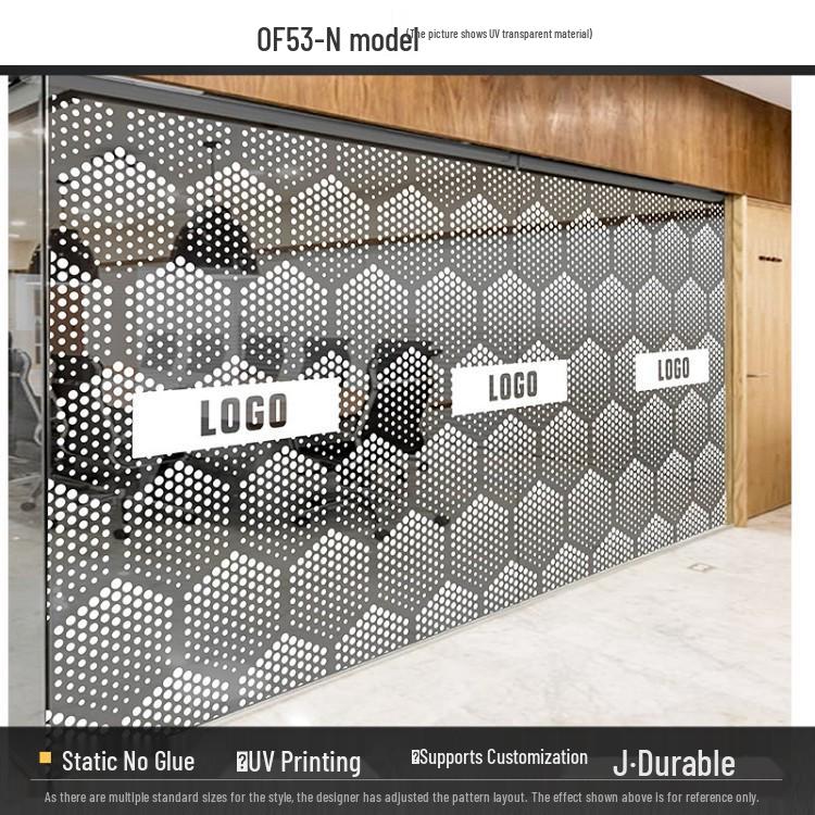 Frosted Glass Lattice Window & Door Privacy Sticker for Office and Café Decor