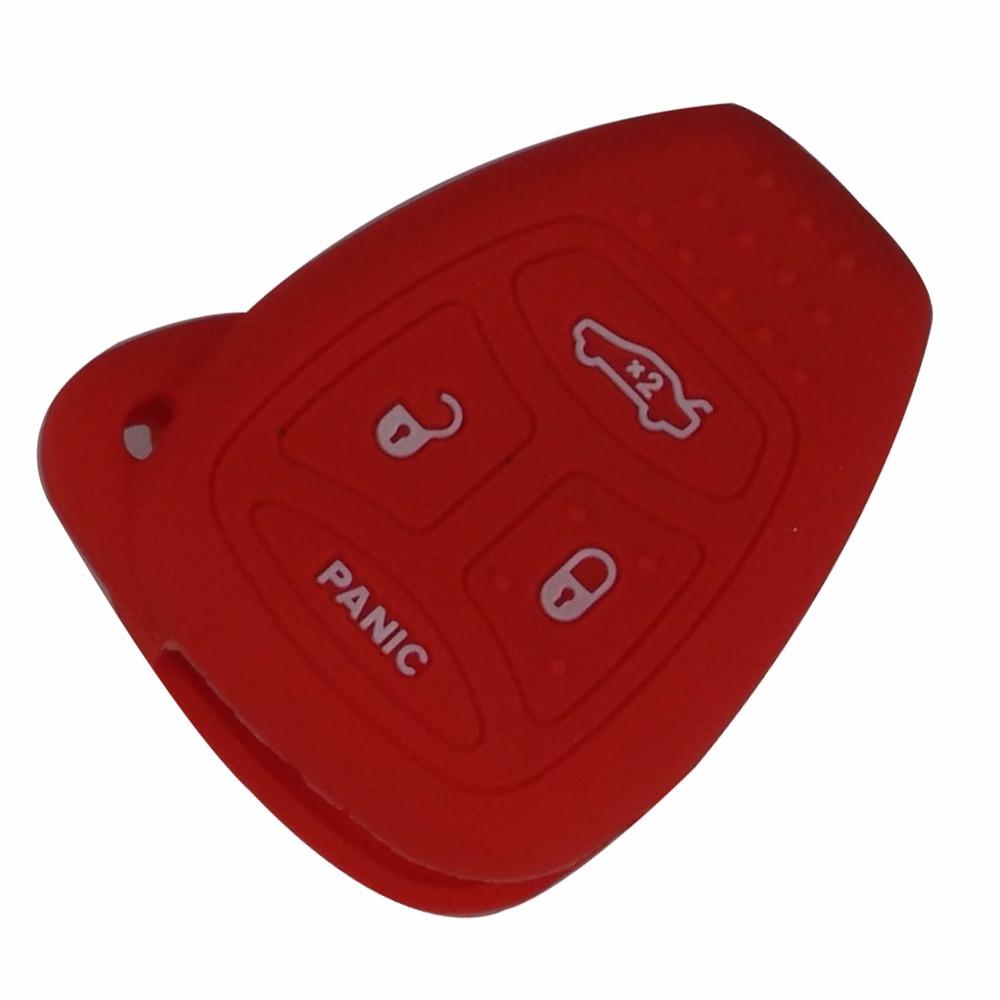Jingyuqin Silicone 4 Buttons Remote Key Case Cover For Dodge Charger Durango Magnum Chrysler 300 Aspen Jeep Commander Grand