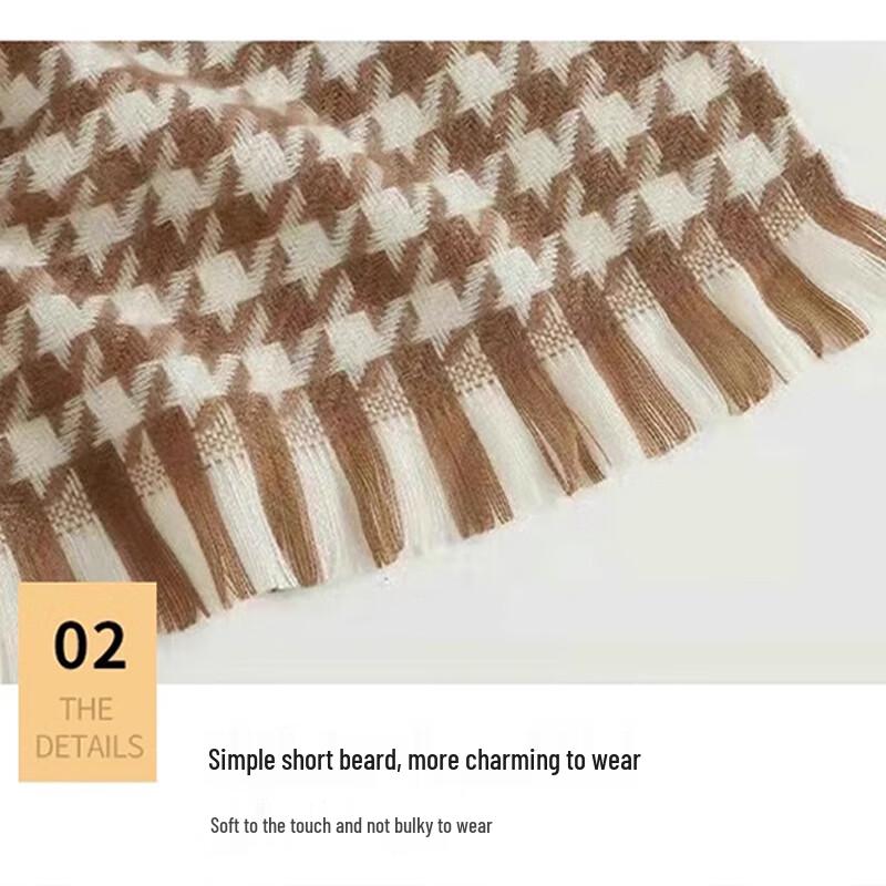 Yuzhaolin Dámský kostkovaný šátek s třásněmi