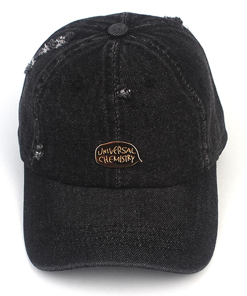 Yunibeosyeolkemiseuteuli Damage Black Denim Bubble Ballcap Washed Ballcap