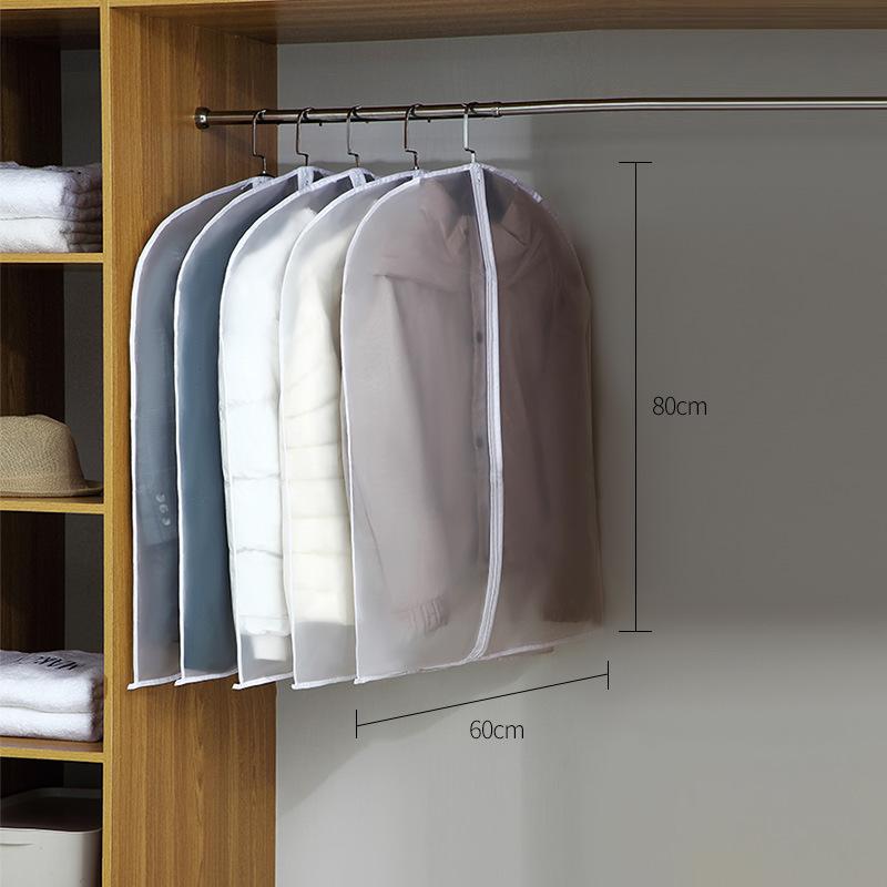 5pcs Clothes Hanging Dust Cover Wedding Dress Cover Suit Coat Storage Bag Transparent Fully Enclosed Clothes Cover With Zipper