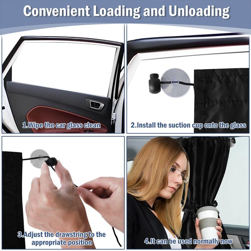 2pc UV Protection Foldable Car Sun Shade Side Window Curtain Auto Accessories New